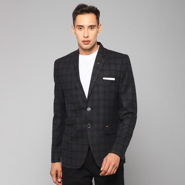 Tweed Woollen Formal Men's Check Blazer Wedding Casual Party Office Fashion