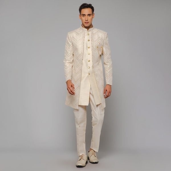 Royal Embroidery Brocade Ethnic Indo-Western Indian Wedding for Men