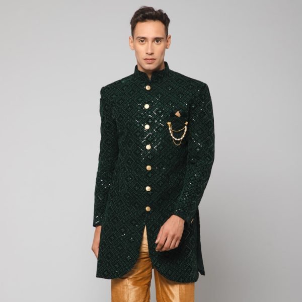Designer Velvet Ethnic Indo-Western Indian Royal Wedding for Men