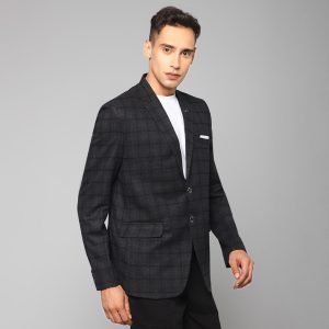 Tweed Woollen Formal Men's Check Blazer Wedding Casual Party Office Fashion - Image 2