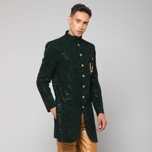 Designer Velvet Ethnic Indo-Western Indian Royal Wedding for Men - Image 2