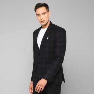 Smart Winter Tweed Woollen Formal Men's Check Blazer Wedding Fashion - Image 3