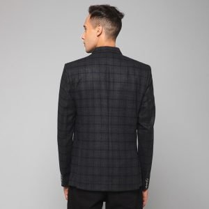 Tweed Woollen Formal Men's Check Blazer Wedding Casual Party Office Fashion - Image 3