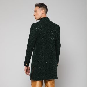 Designer Velvet Ethnic Indo-Western Indian Royal Wedding for Men - Image 3