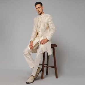 Royal Embroidery Brocade Ethnic Indo-Western Indian Wedding for Men - Image 4