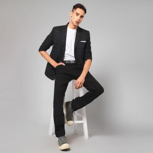Tweed Woollen Formal Men's Check Blazer Wedding Casual Party Office Fashion - Image 5